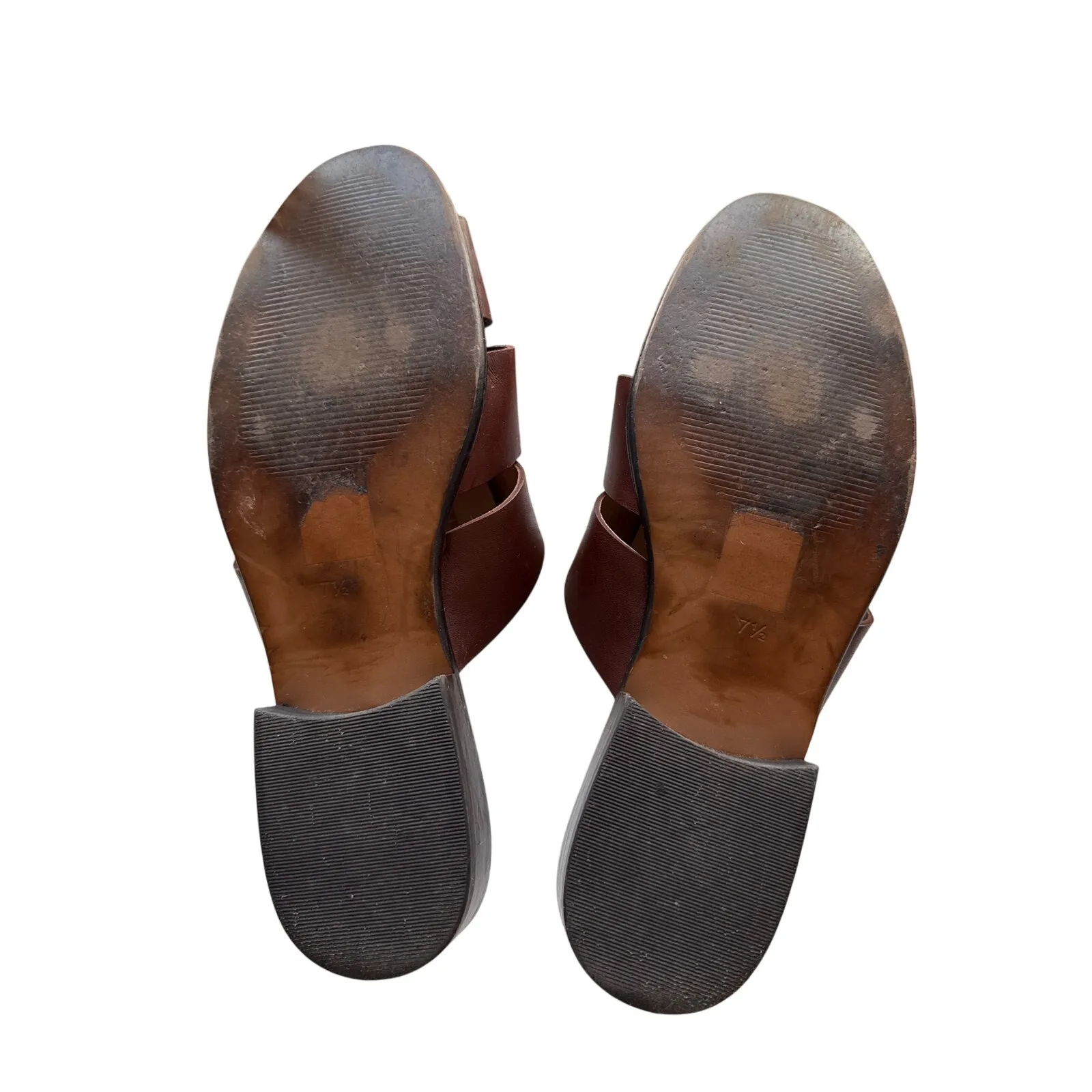 Madewell The Dixson Fisherman Leather Mule in Apple Butter Brown Size 7.5 - Image 6