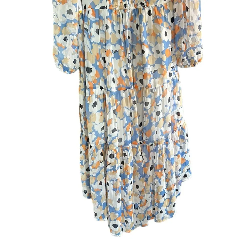 Joie Maxi Dress Hi-Lo Ltd. Ed. Floral Fields Long Sleeve Tiered Maxi Dre… - Image 14