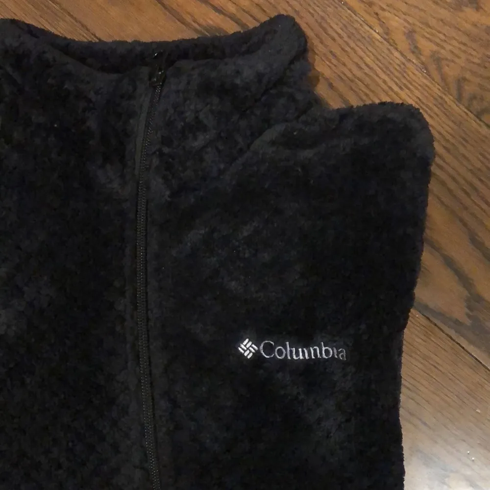 COLUMBIA Women’s Plush Black Full Zipper Cozy Fleece Zip Hand Pockets Sz MD - Image 4