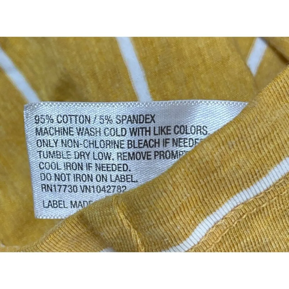 A New Day T-Shirt 3/4 Sleeve Mustard White Stripe Size XL Extra Large - Image 6