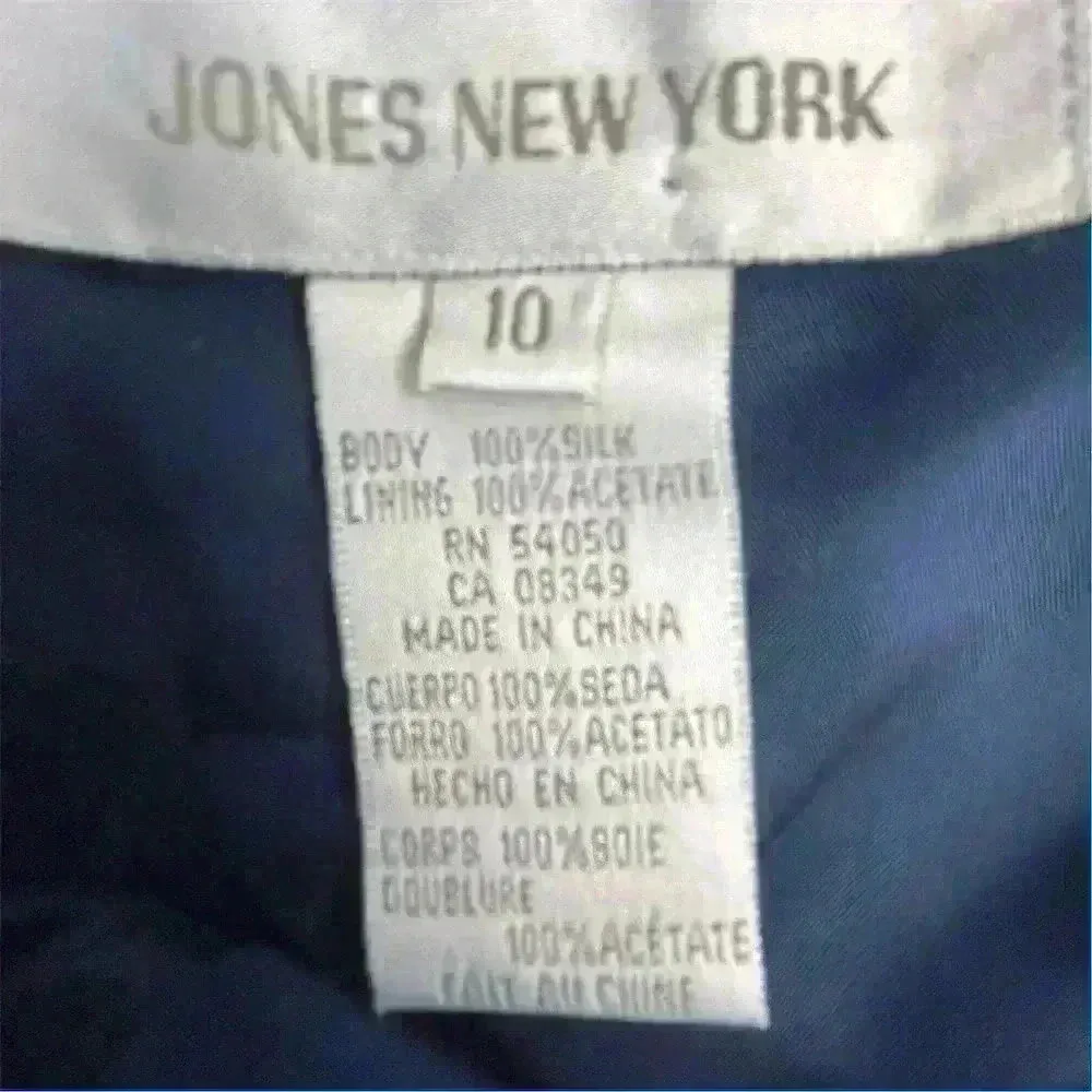 Jones New York Women's Blue Silk Pencil Skirt Size 10 Formal - Image 4