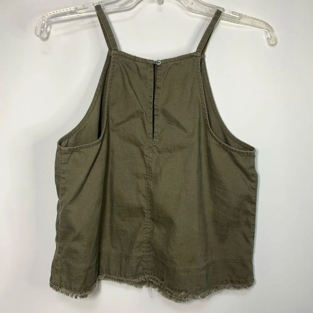 Melrose and Market Women's Keyhole Back Halter Neck Tank Top Olive Green Small - Image 7