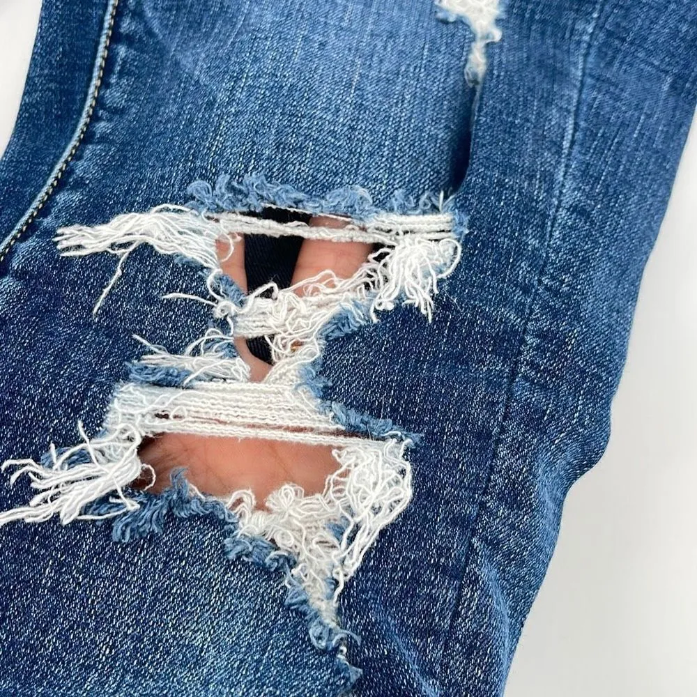 American Eagle Womens Super Stretch Hi Rise Jegging Jeans Distressed Blue Size 4 - Image 8