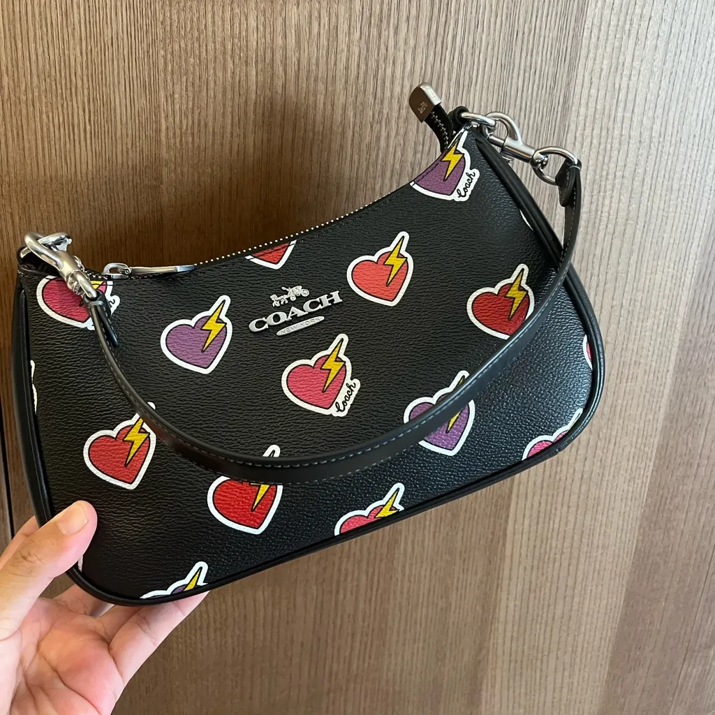 Coach Teri Shoulder Bag With Heart Bolt Print # CY346 - Image 2