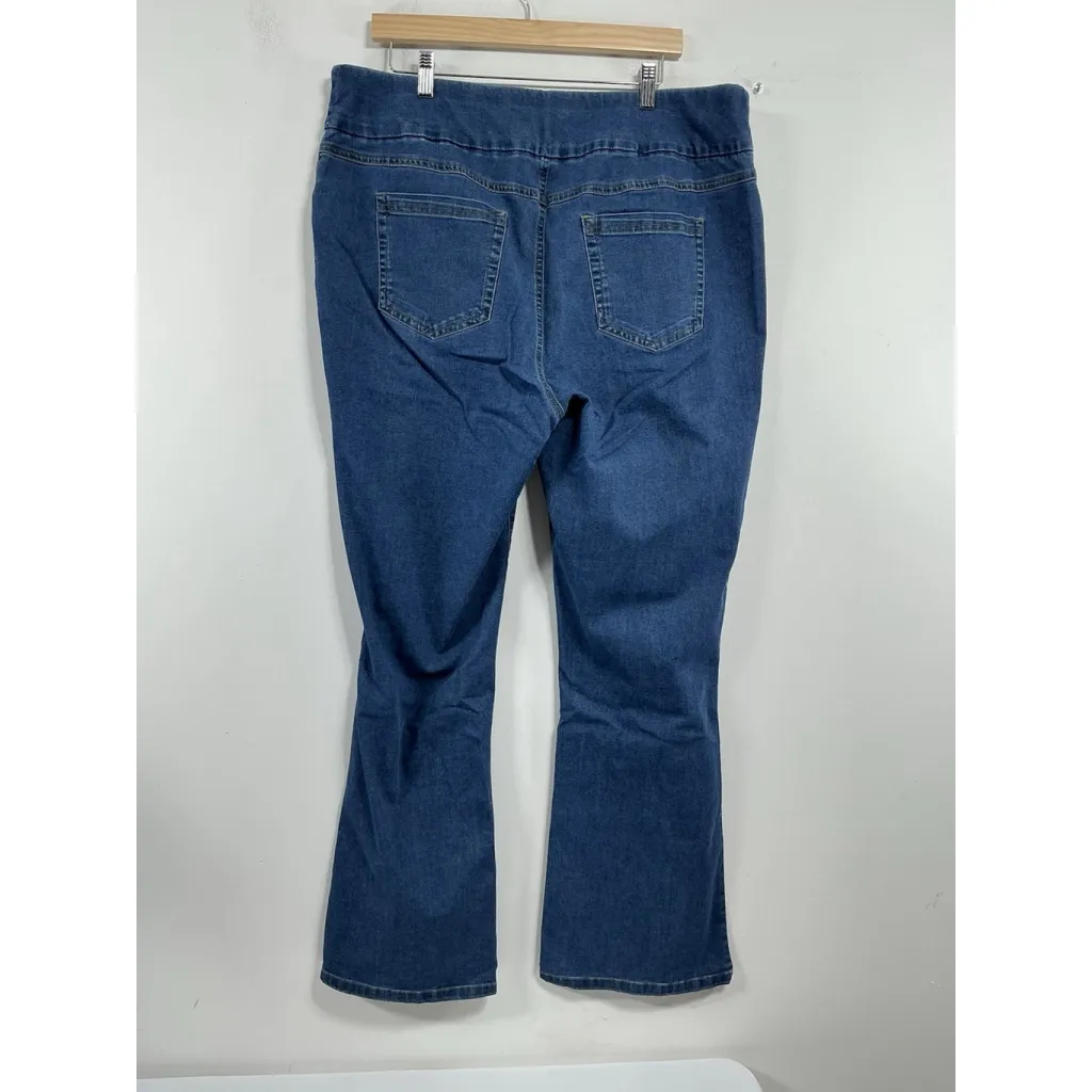 Womans Excellent Condition Woman Within Pullon Blue Jeans 20W Flare Leg 0090/Z-2 - Image 2