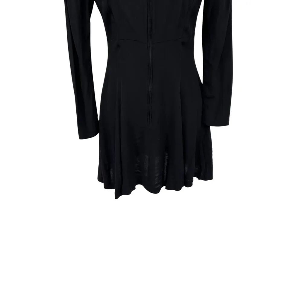 Betsey‎ Johnson Vintage Mini Dress Long Sleeve V-Neckline Black Size Medium - Image 11