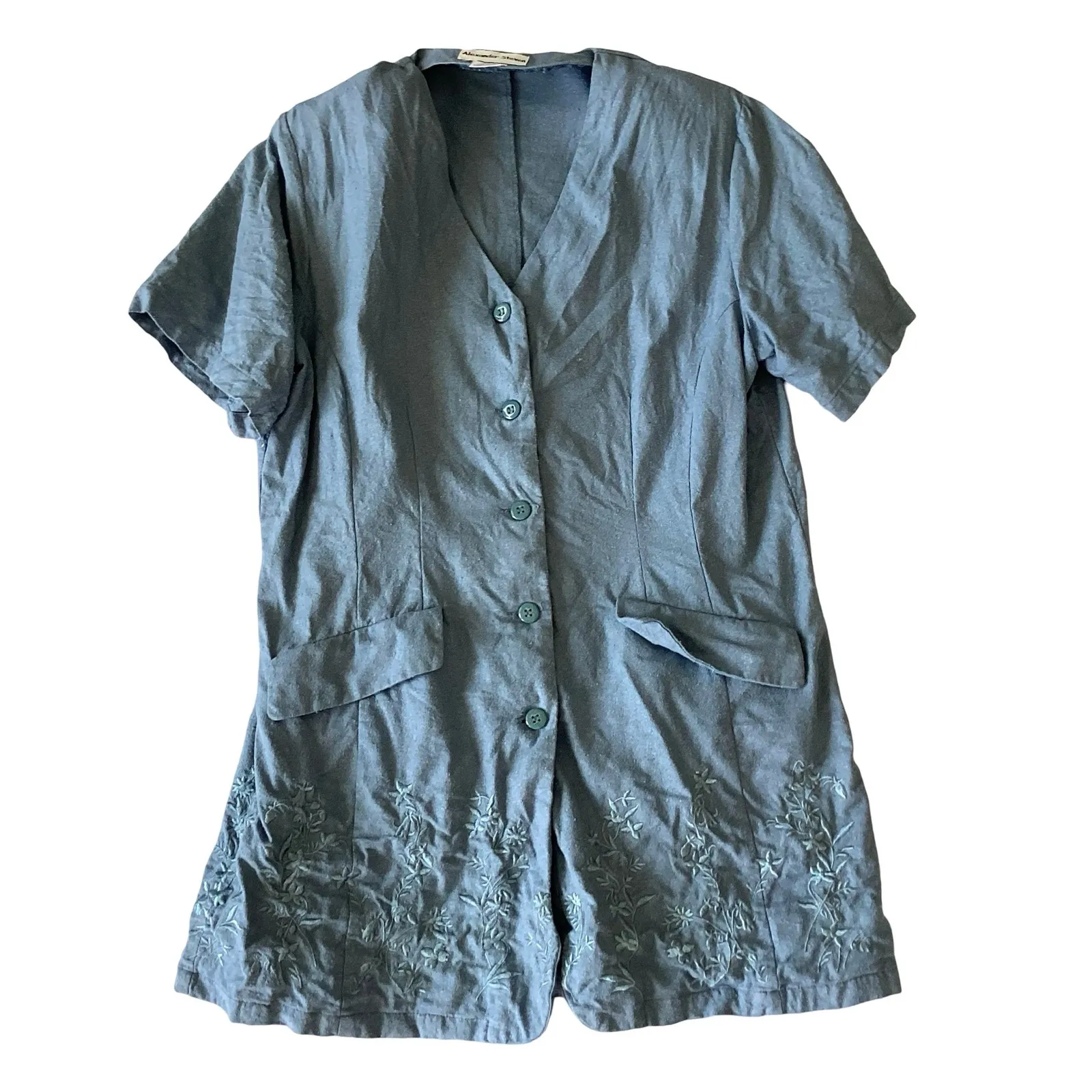 Vintage Alexander Steven Silk Outfit Blue - Image 4