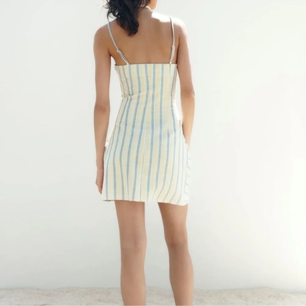 Zara linen blend wrap dress size small - Image 2