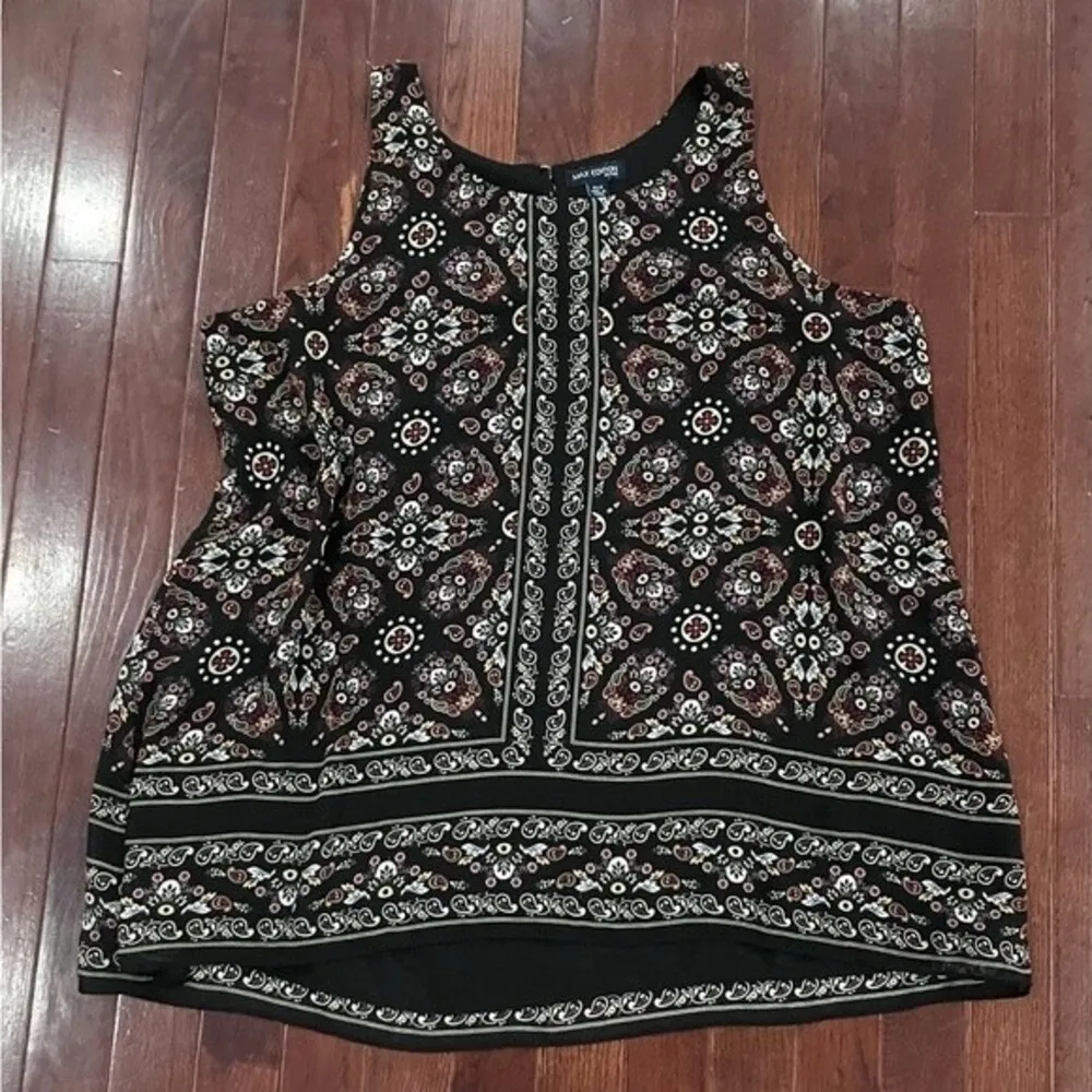 paisley print tank blouse top size XLP - Image 2