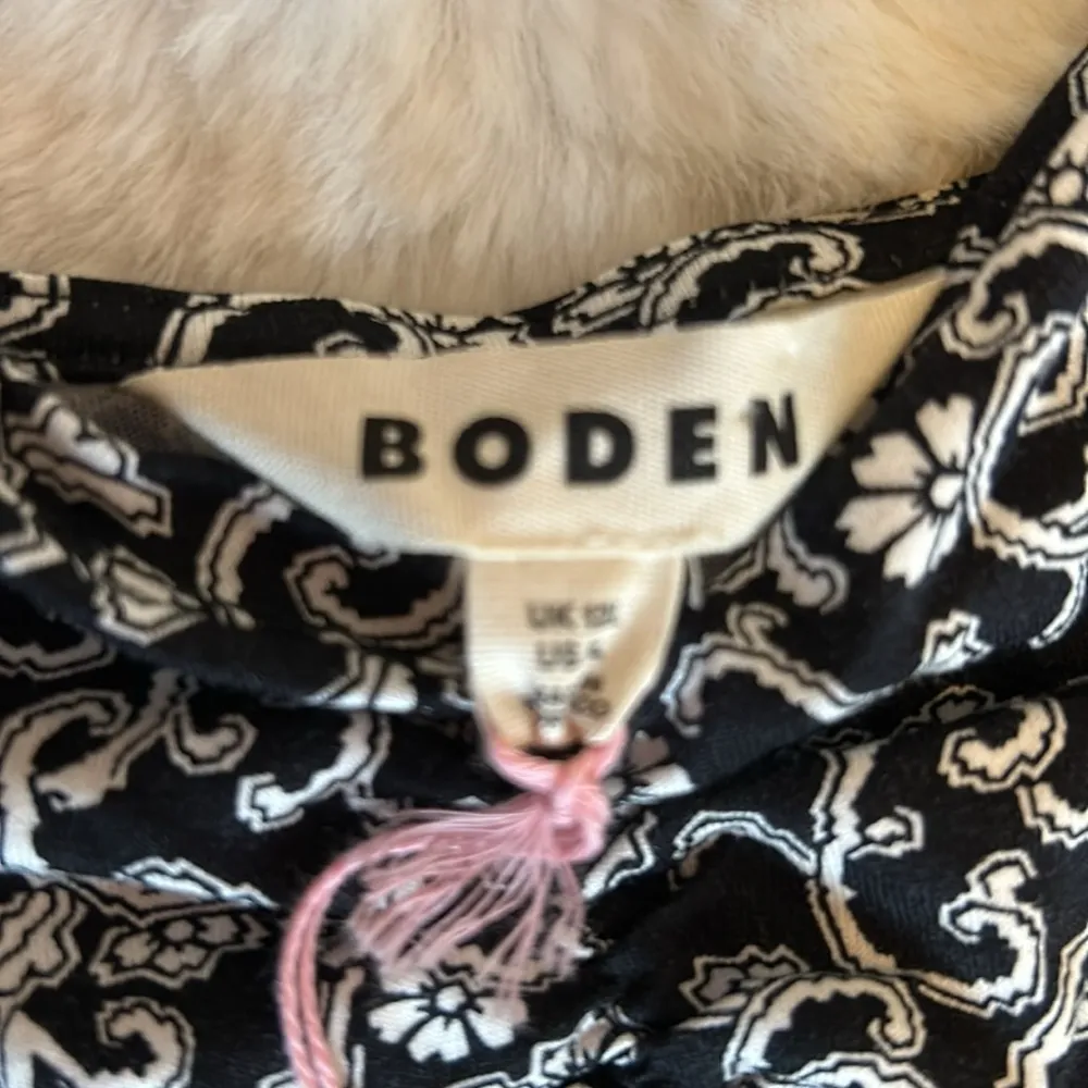 Boden Tencel Sweetheart Neckline Black White Jersey Dress Size 8 - Image 11