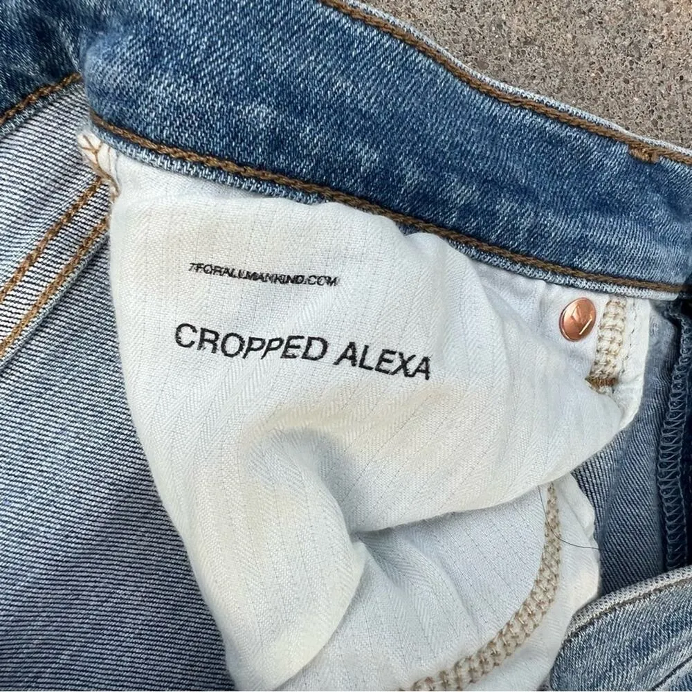 7 For All Mankind Alexa High Waist Crop Wide Leg Jeans In Lakeside Size 32 - Image 5