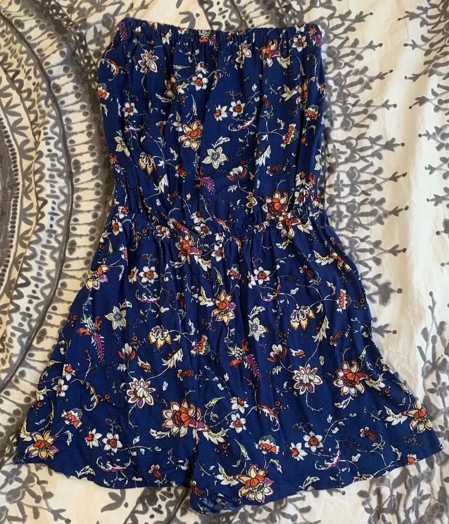 Divided Blue Floral Romper - Image 3