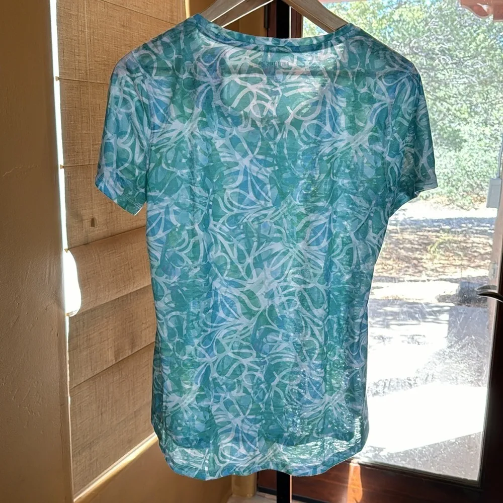 Reel Legends NWT  Soft Spirals Green Blue Tee Size Medium - Image 6
