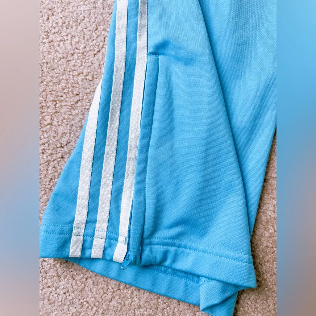 Adidas Superstar Firebird Track Pants in Light Aqua/White Blue Size L - Image 6