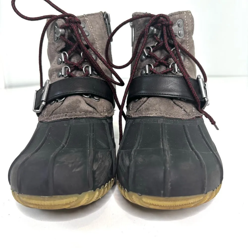 Tommy Hilfiger Gray Suede Fleece Lined Duck Boots 9 - Image 2