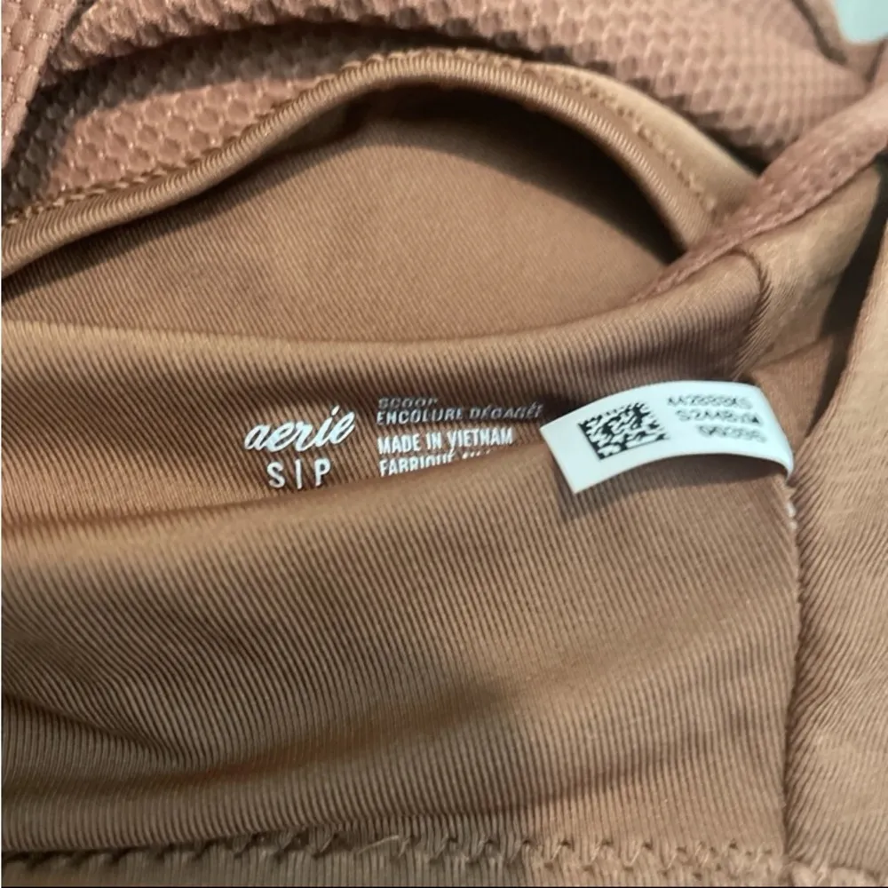 Aerie Brown Fitted Crop Bikini Top - Image 2