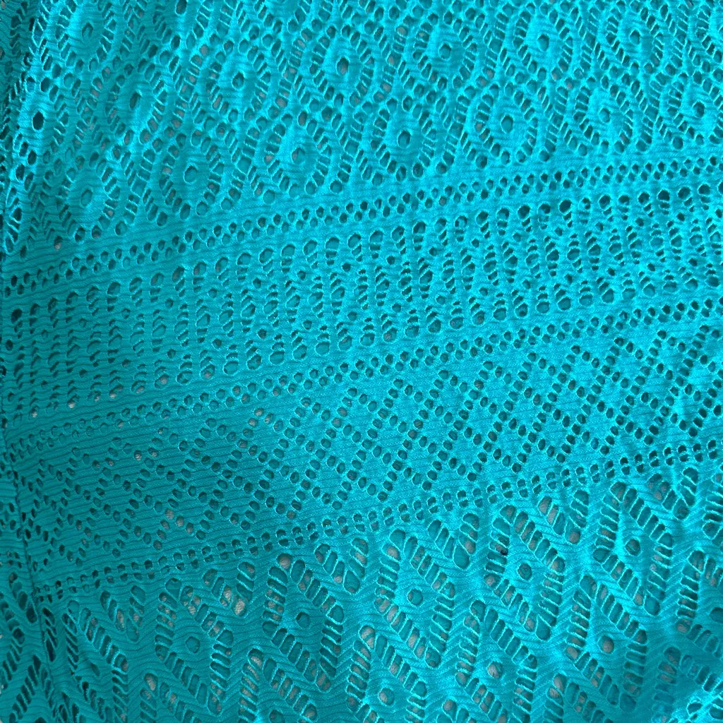 Bebe Turquoise Backless Lace Dress - Image 4