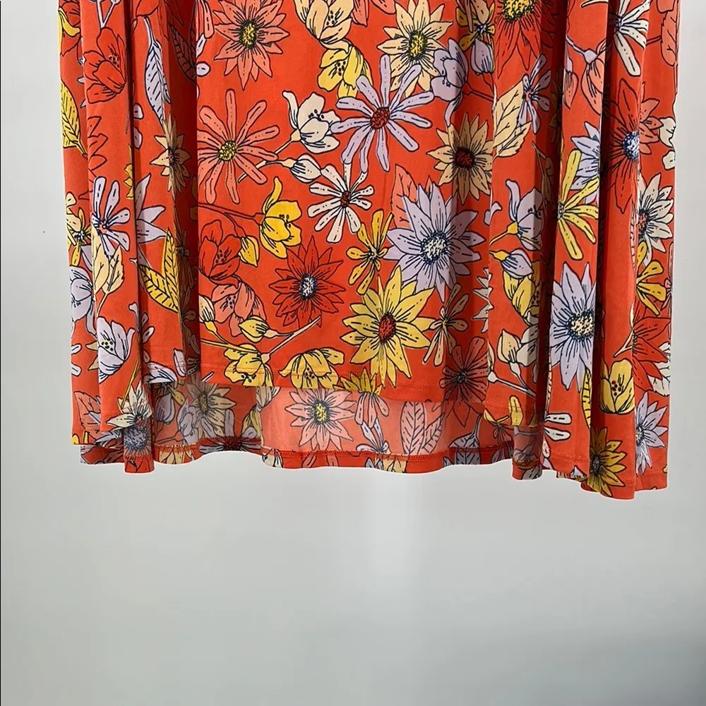 LuLaRoe Floral Maxi Skirt Orange and Yellow M new colorful groovy stretchy - Image 7