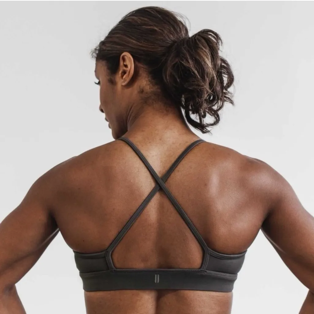 NWT NOBULL Matte High-Neck Sports Bra - XS - Dark Shadow (Gray) - Image 2