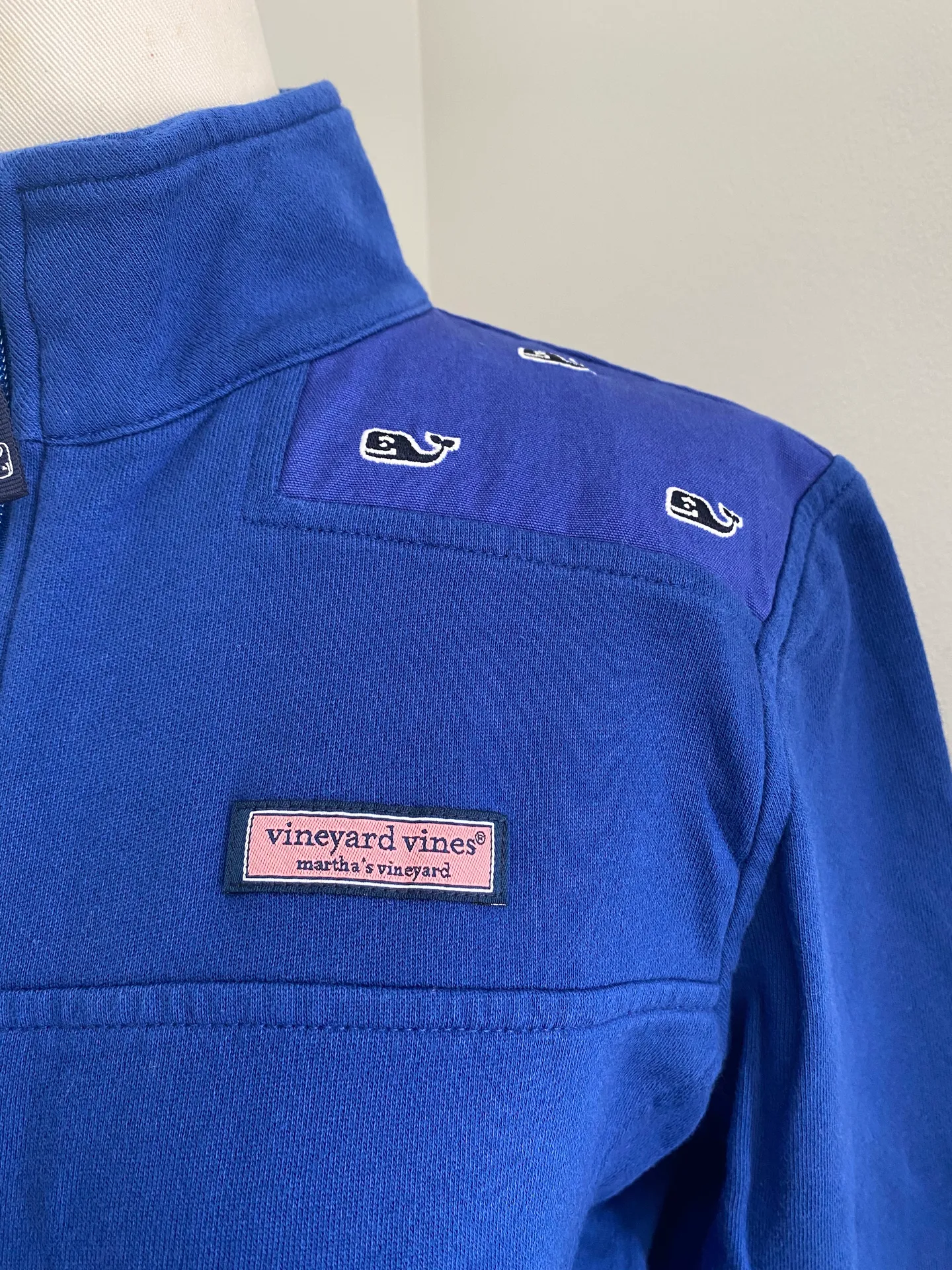 Blue Whale Pattern Quarter Zip - Image 4