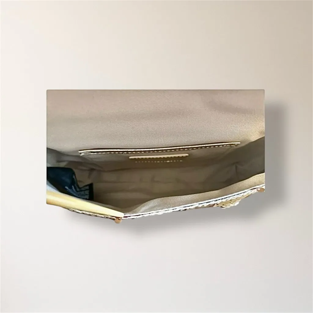 New Nicole Miller Gold Sequin‎ Shoulder Bag Clutch Evening Purse Holiday Party - Image 12