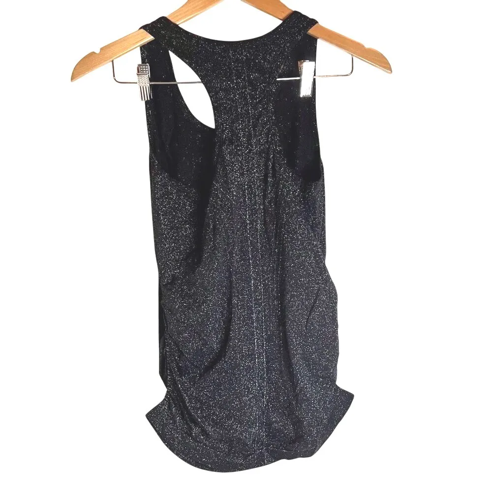 Athleta Black Sparkle‎ Tank Top Racerback Athletic Workout Performance Built Bra - Image 2