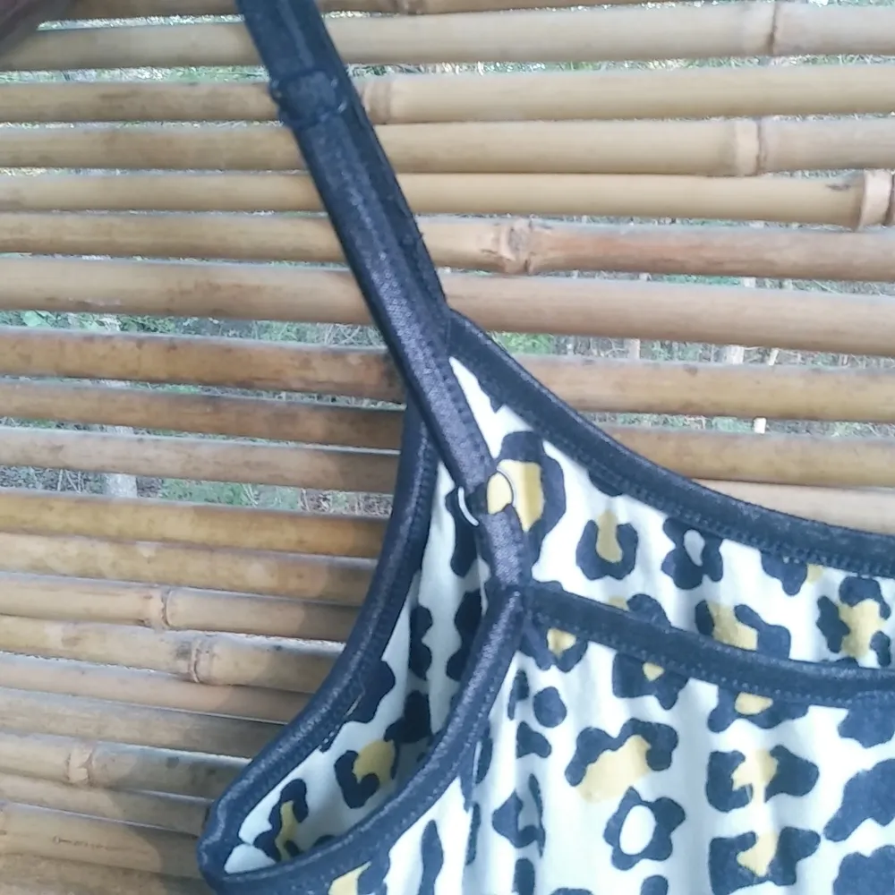 INC M Black Yellow Leopard Long Tank Top Size M - Image 4