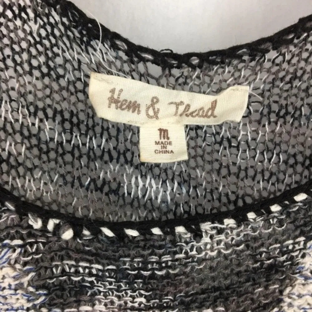 Anthropologie Hem & Thread Knit Sleeveless Fringe Casual Mini Dress M - Image 8