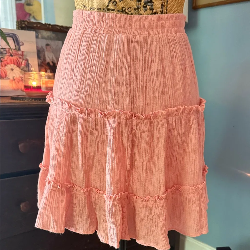 Love Tree  Blush Pink & Wonderly Beige Gauze Mini Skirt Bundle (2) Size Small - Image 14