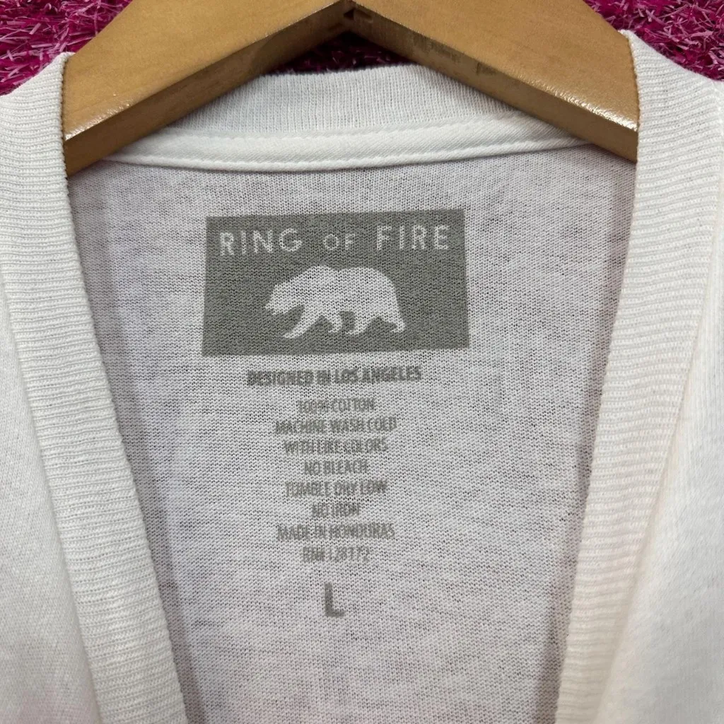 Ring of Fire Puffy Print Japan Anime Streetwear Tee L - Image 4