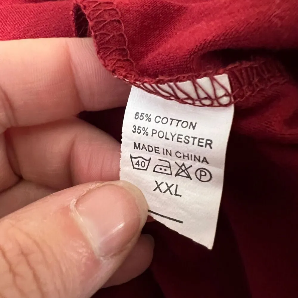 Womens Shirt Top Dolman Sleeve Pullover Hi Low Slouch Fit Red XXL - Image 7