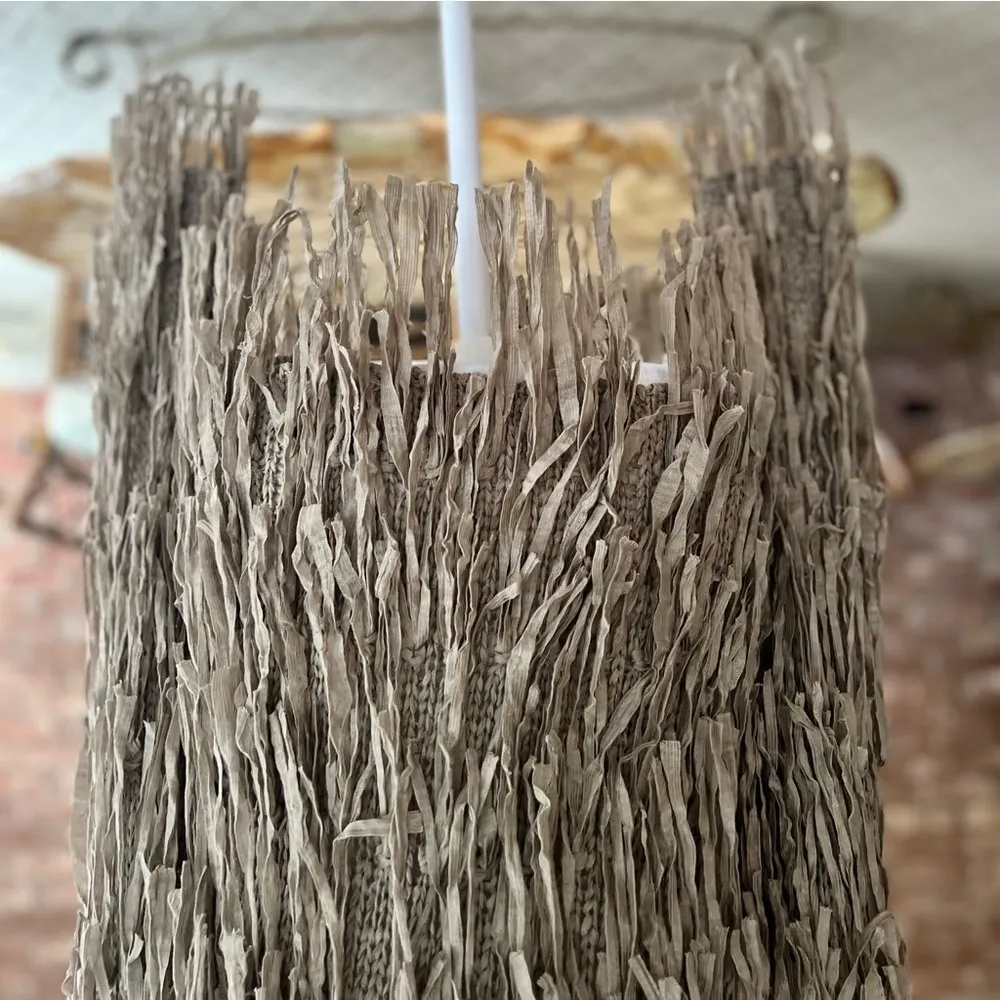 Elan Cardigan Shaggy Fringe Women’s S Knit Open Draped S Boho Chic Ribbon - Image 12