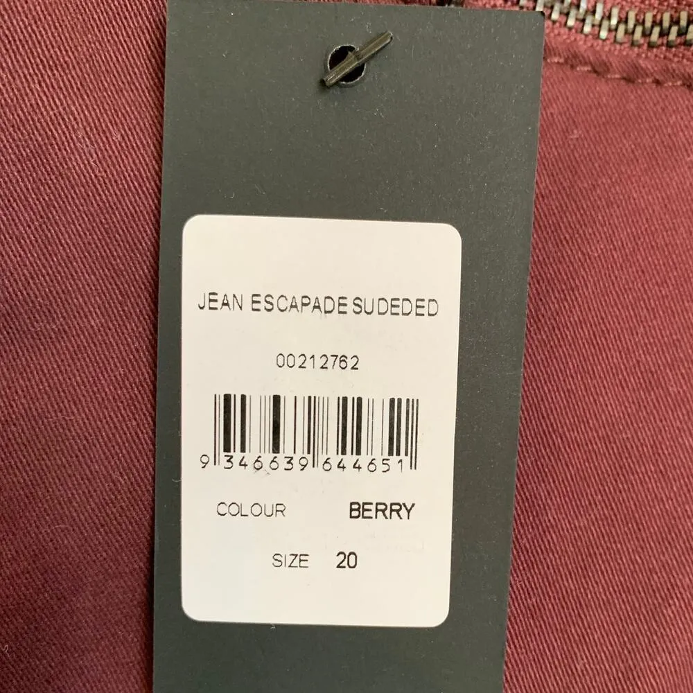 NWT Arna York Collection Pintuck Skinny Jeans in Berry Burgundy Red - Image 6