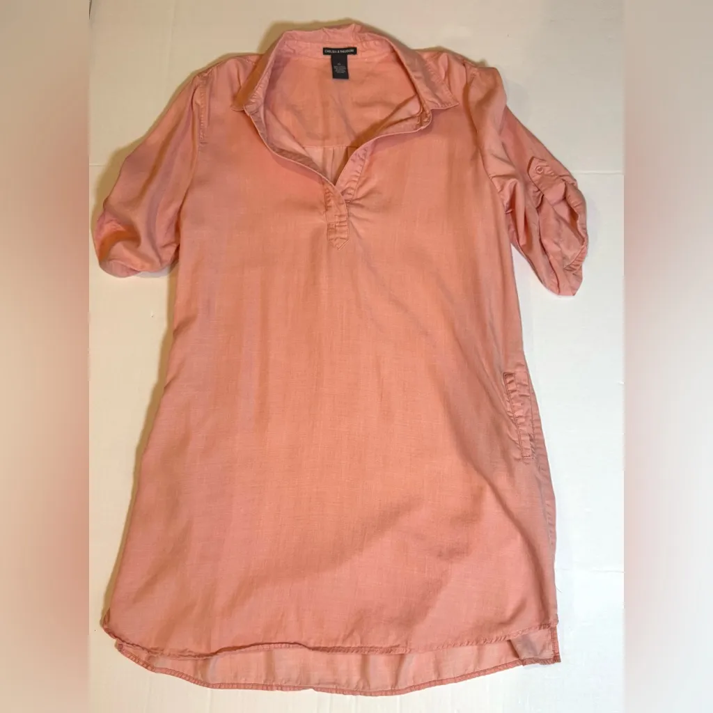 Chelsea & Theodore Pink Shirt Dress XL Business Casual Work Dress Resort - Image 6