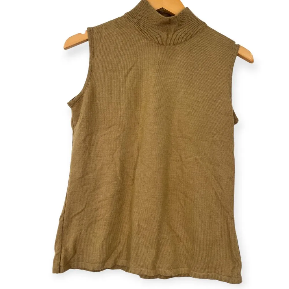 Vintage 90's Sag Harbor | M | Sleeveless Mock Neck Pullover Knit Sweater Vest - Image 2