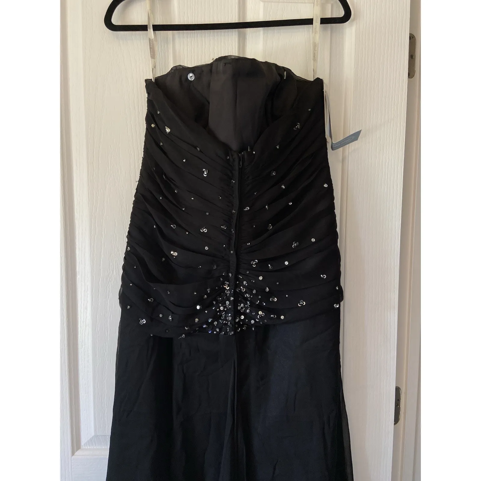 Alfred Angelo Black Sequin Encrusted Ruched Bodice Formal Gown Dress 16W NEW NWT - Image 12