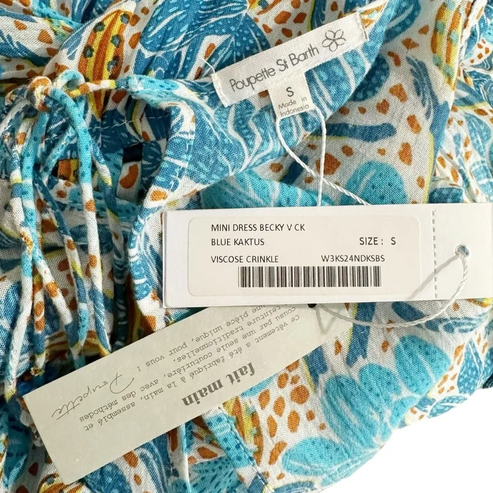 POUPETTE ST BARTH Becky Mini Dress, Blue Kaktus, Small - Image 11