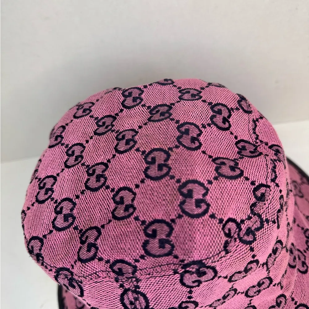 Gucci Bucket Hat GG Monogram Unisex Pink Color Size Medium. - Image 7