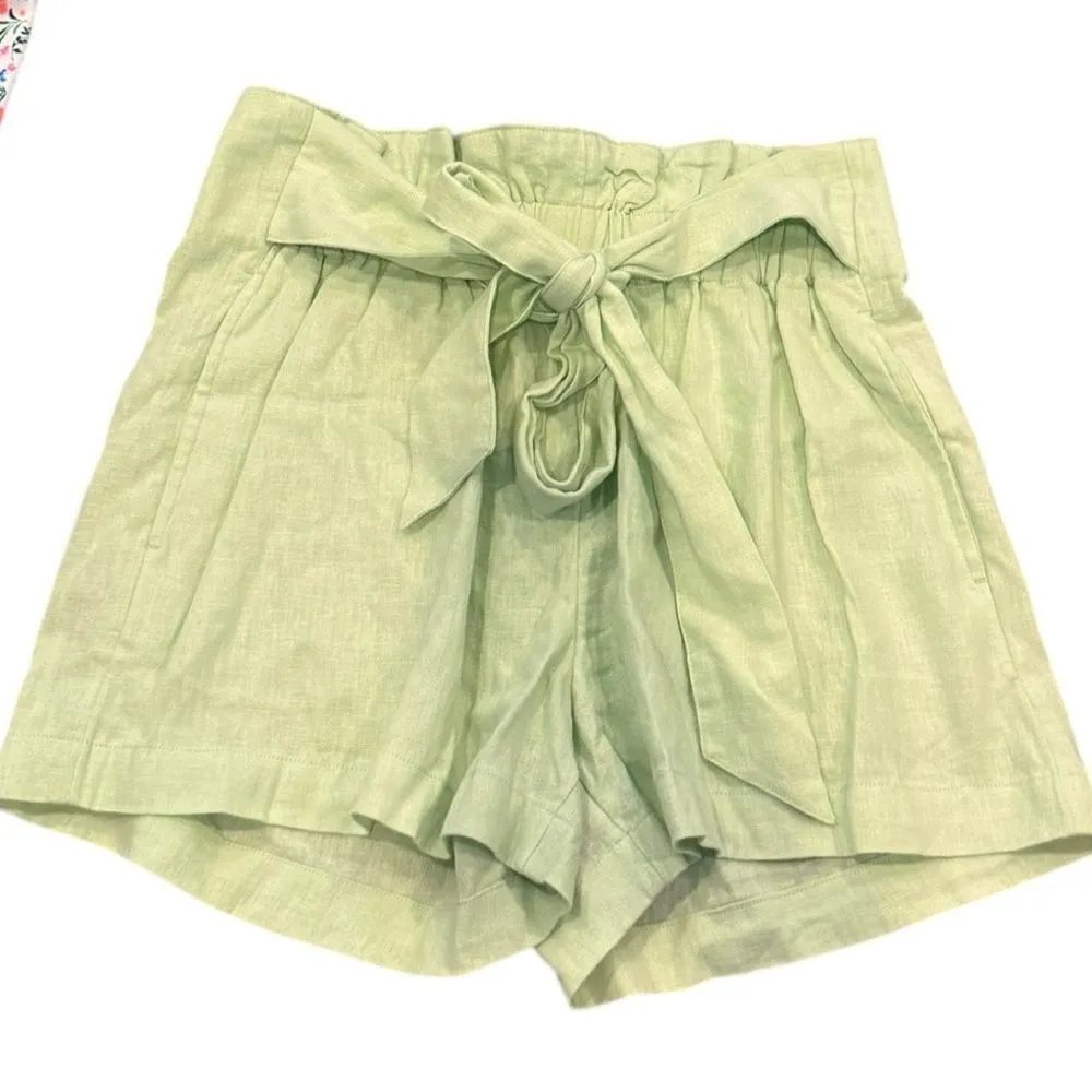Abercrombie & Fitch Women Linen-Blend Pull-On Belted Shorts S NWT - Image 2