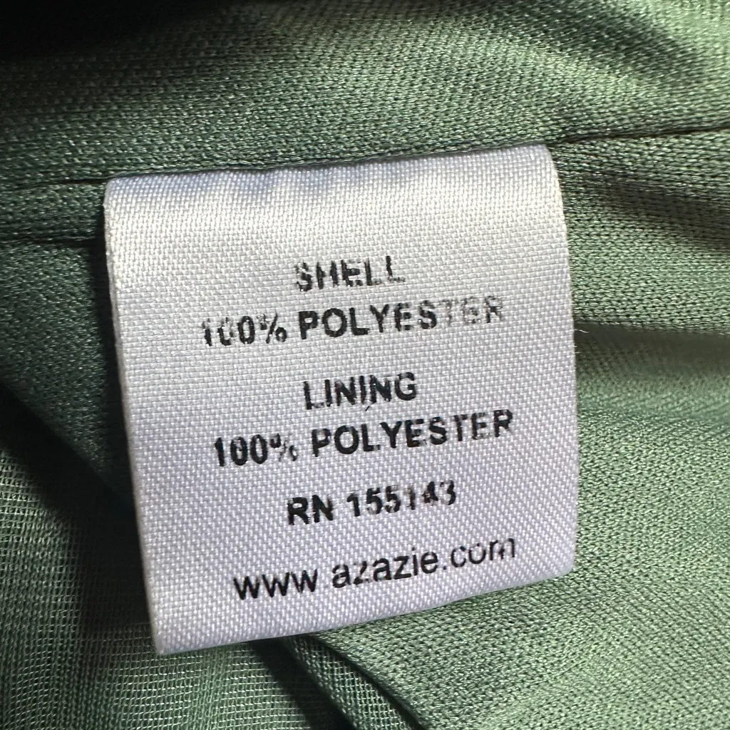 Azazie Sheath Bow Chiffon Dress | Sz A2 | Straight Neckline | ruched body - Image 6