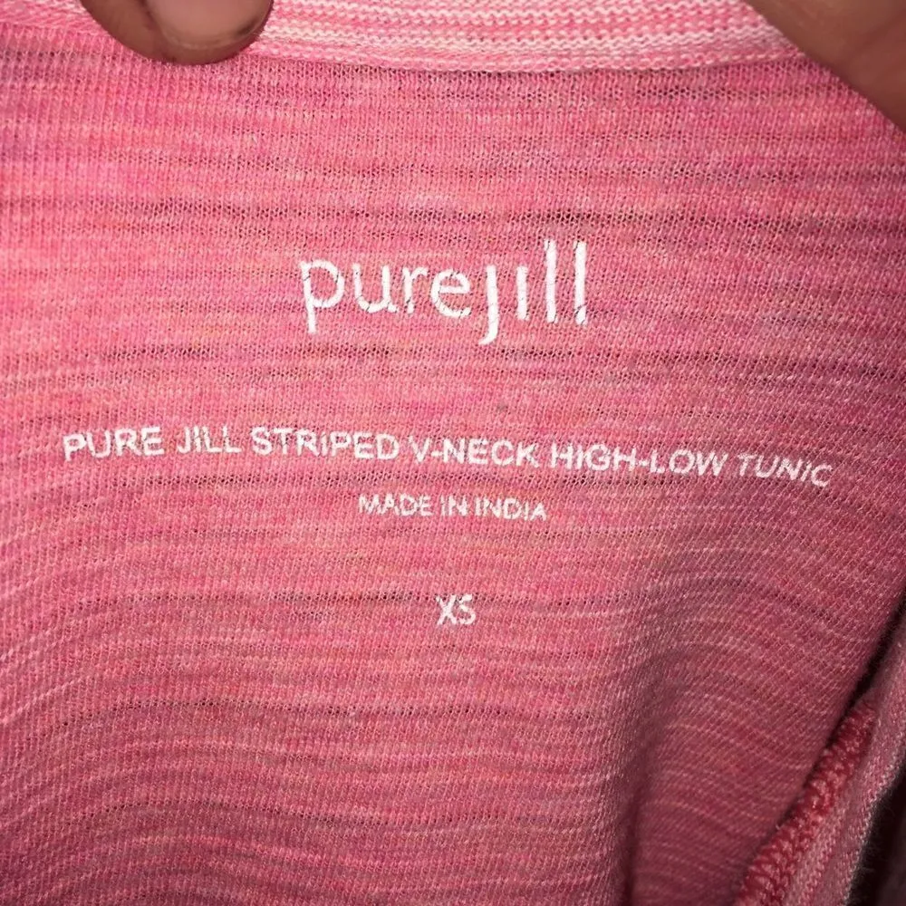 V neck Pure Jill striped knit top Pink Size XS - Image 3