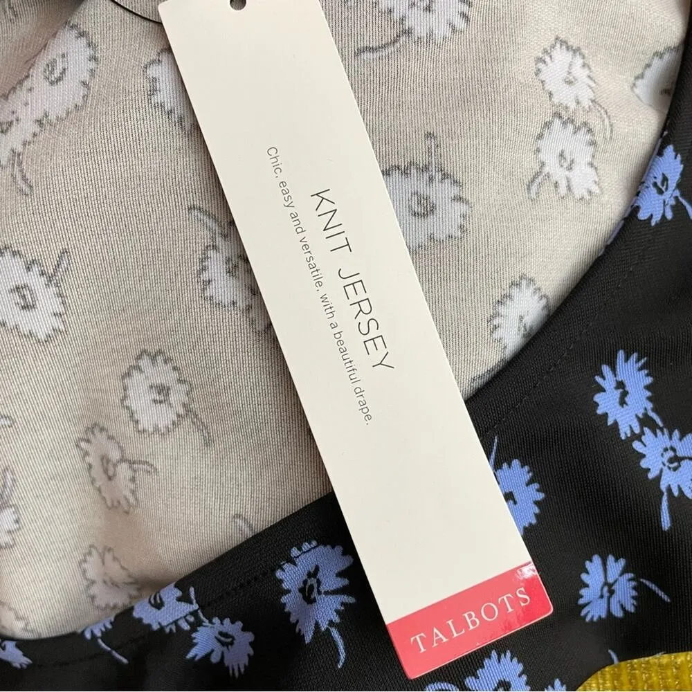 Talbots Blue Black Daisy Knit Jersey sleeveless scoop neck tank top shirt 3X new - Image 9