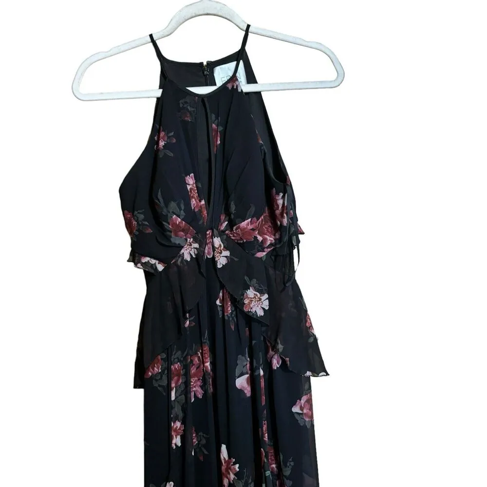 ERIN By Erin Fetherston Maxi Dress 2 Multicolor Floral Tiered Ruffle Olivia Gown - Image 3