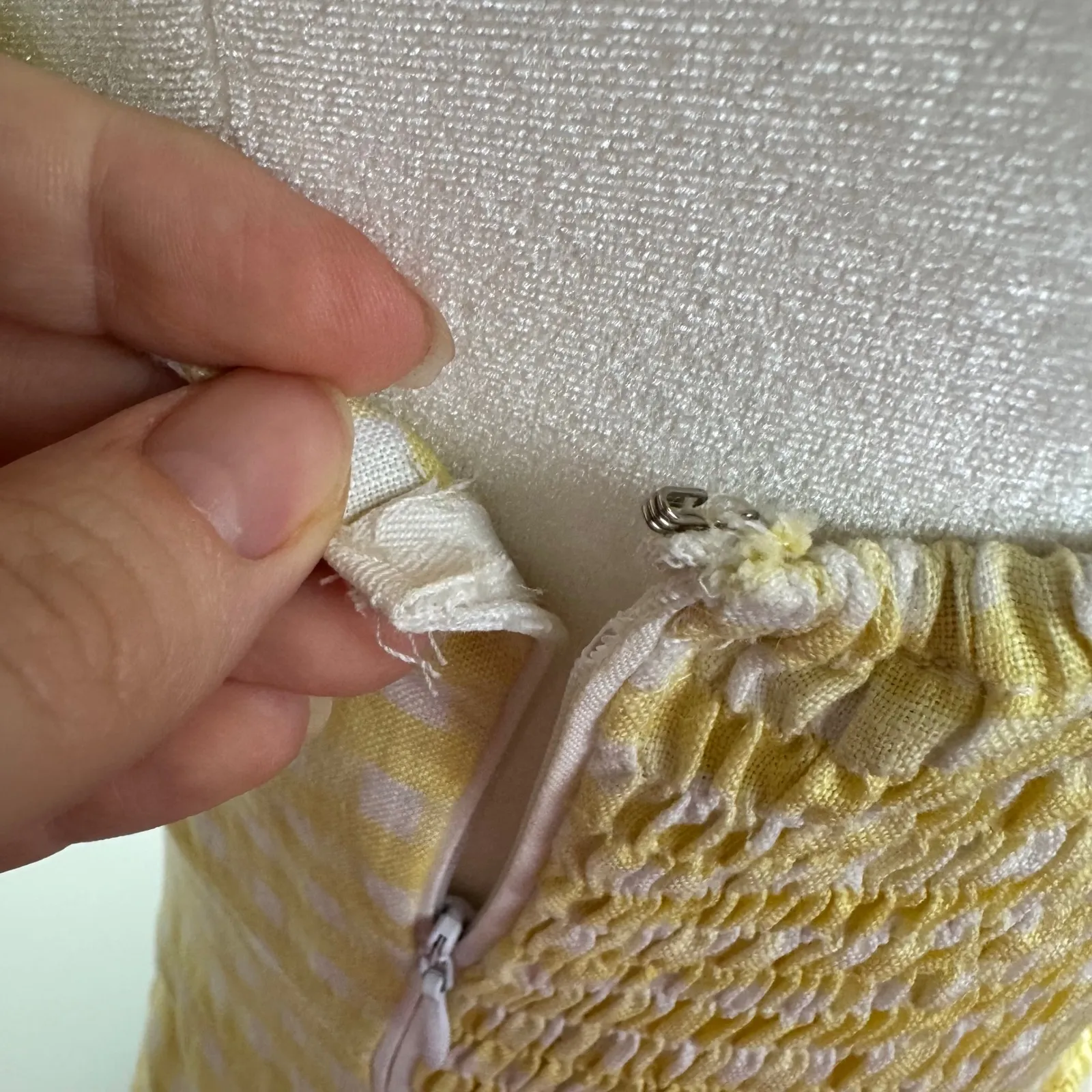 NWT Faithfull the Brand Linen Rodeo Dress Sz 6 Gingham Kivotos Yellow Tie Front - Image 5