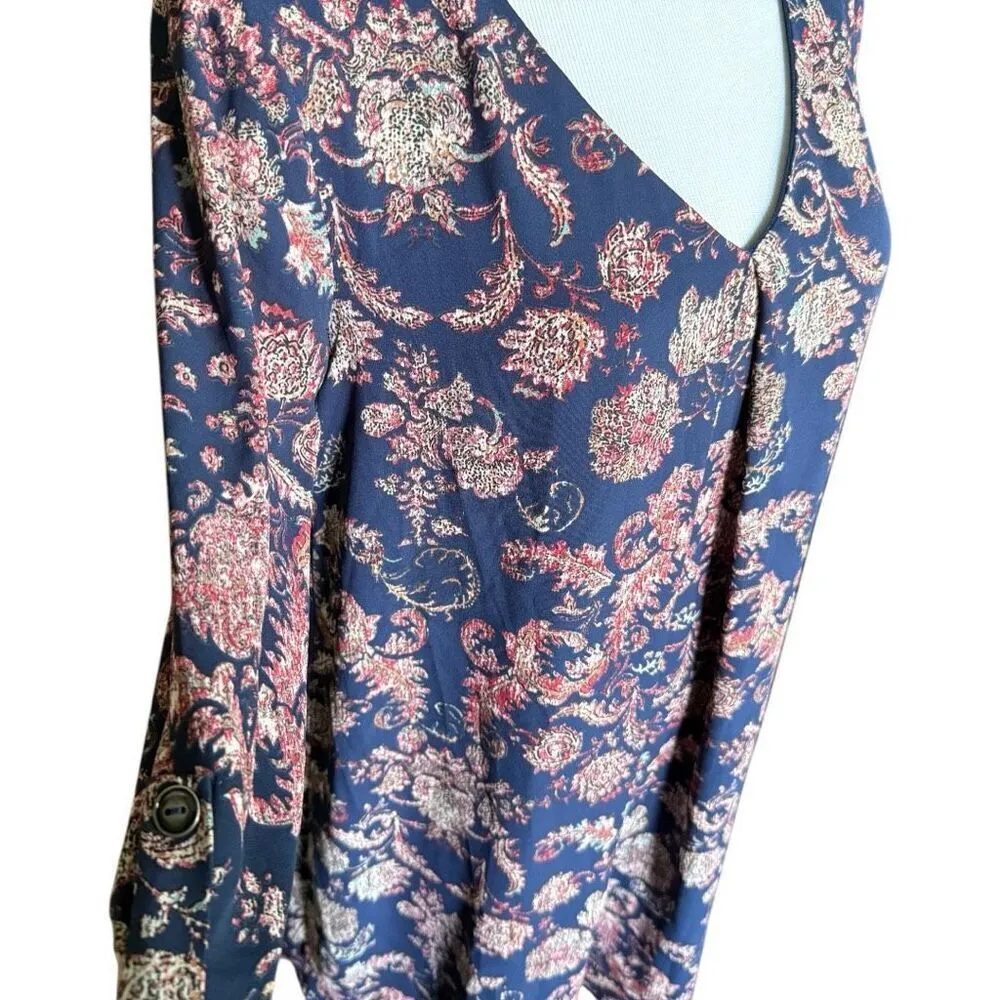 Womens Anthropologie Lush Floral Print V Neckline 3/4 Sleeve Spring Dress - SZ M - Image 3