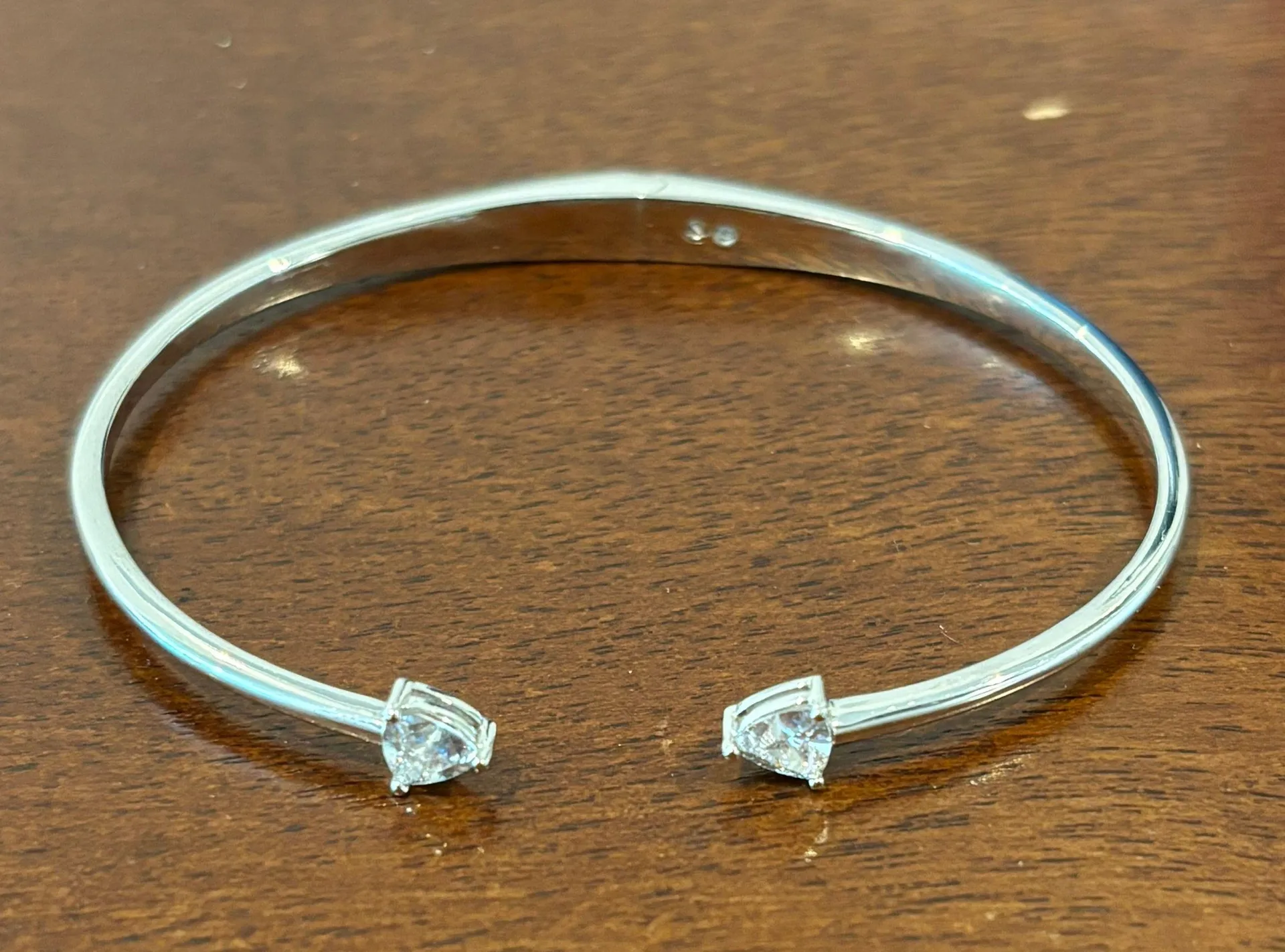 Nordstrom Real Silver Bracket With Swarovski Crystal - Image 2