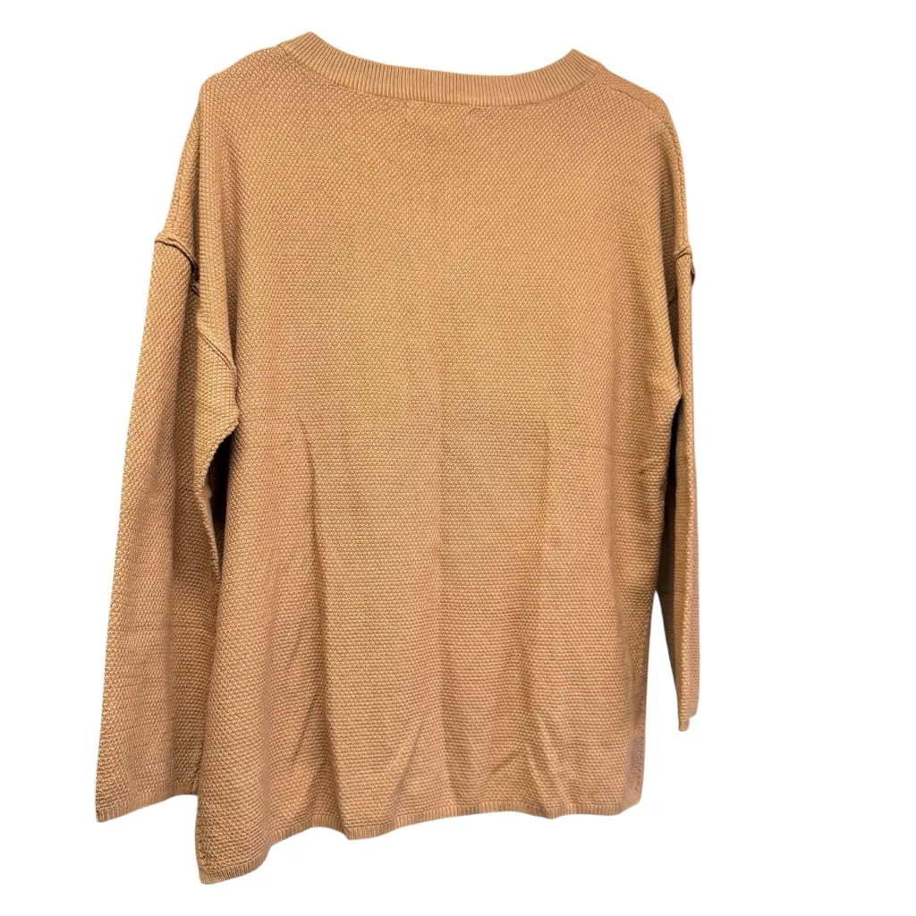 Slouchy Boho Sweater Waffle Knit Lillusory NWT Sz S Fall Winter Cozy Granola Brown - Image 2