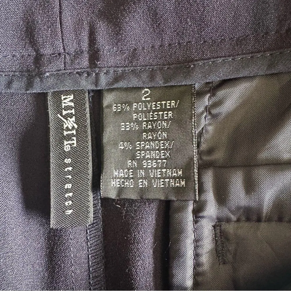 Mix It Women's 2 Navy Blue Straight Leg Stretch Pants - Image 4