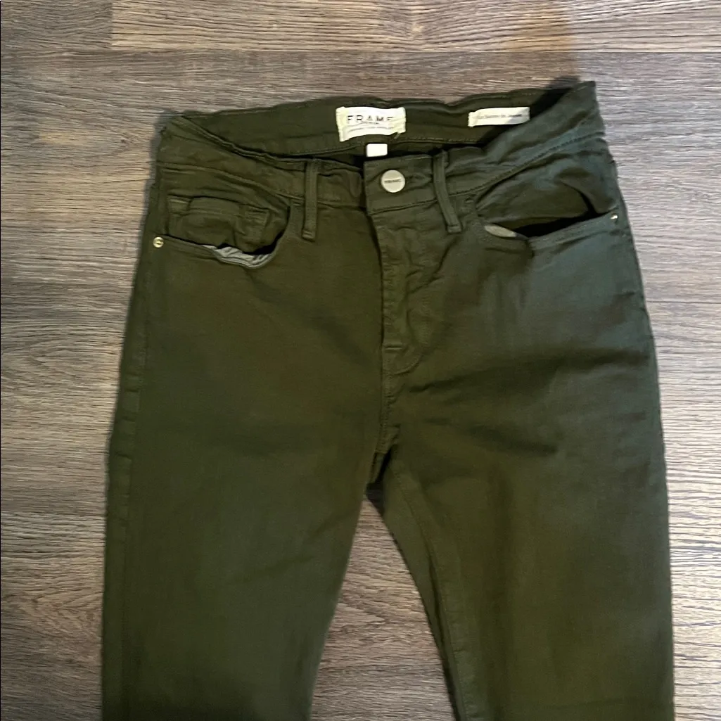 Frame Le High Skinny De Jeanne Green Soft Jean Pants Size 27 - Image 2