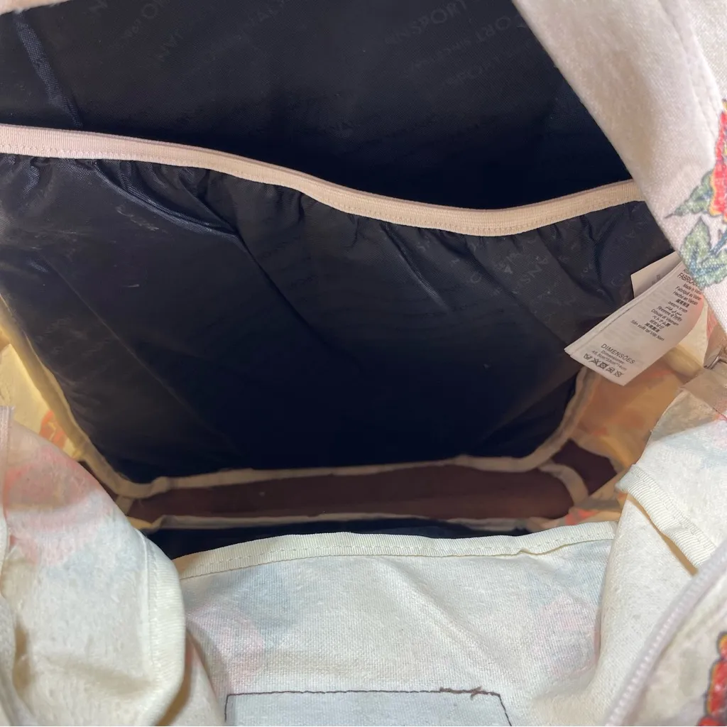 Jansport Right Pack Expressions Backpack Student Floral Canvas Suede Bottom Boho Orange - Image 7